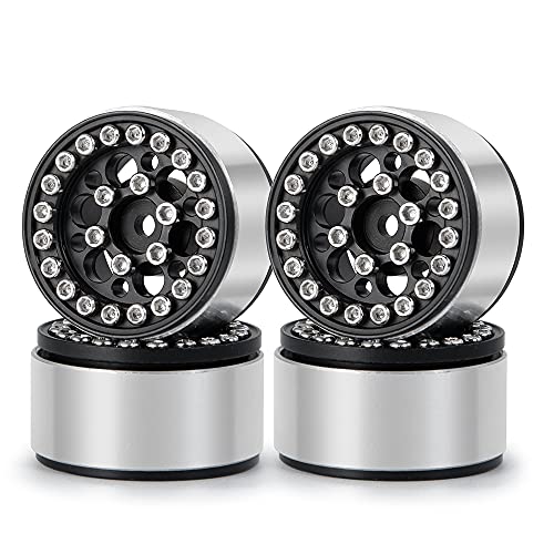 ZuoLan 1.0 RC Felge Beadlock Wheel Rims for All 1/24th Axial SCX24 AXI90081 Deadbolt Gladiator Bronco RC Crawler Car Upgrades Zubehör von ZuoLan