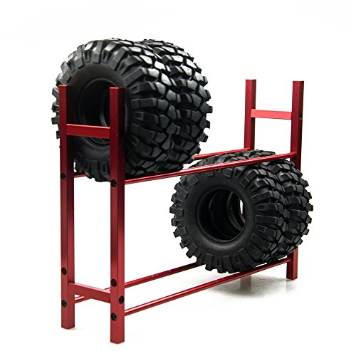 ZuoLan XUNJIAJIE 1 Stück Reifen Rack Tyre Tire Rack für 1/10 Rock Reifen Gummi Tires Tyre (Rot) von ZuoLan