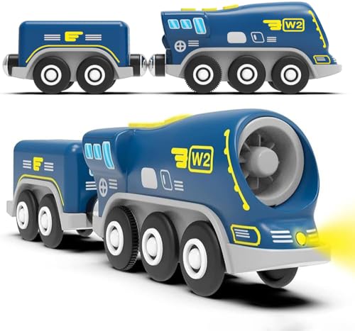 Zuoan Batteriebetriebene Action-Lokomotive Zug (Magnetverbindung) – leistungsstarker Motorzug kompatibel mit Thomas, Brio, Chuggington Holzschienen und Zug – Spielzeug für Kleinkinder von Zuoan