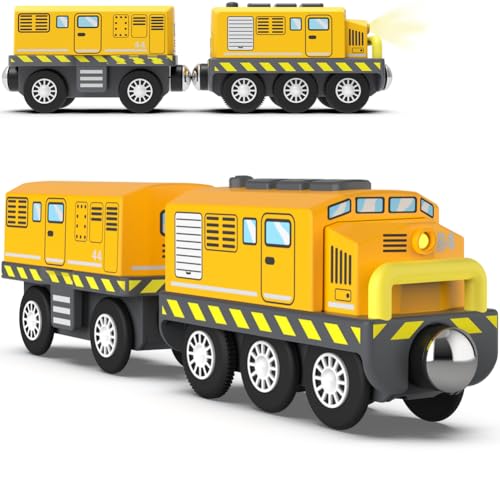 Zuoan Batteriebetriebener Lokomotivzug (magnetische Verbindung) - Leistungsstarke Lokomotive, motorisiertes Zugset, kompatibel mit Thomas, Brio, Chuggington - Zugspielzeug für Kleinkinder von Zuoan