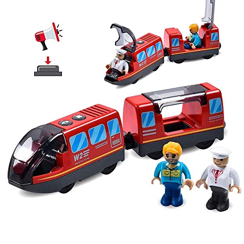 Zuoan Eisenbahn elektrische lok Holzeisenbahn Zug,Electric Train Toy, Kinder Lokomotive Kompatibel mit Holzschienen Kinder Spielzeug Junge Mädchen Kleinkind Spielzeug von Zuoan