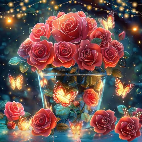 Puzzle 1000 Teile Rotes Rosen-Glühwürmchen,Puzzles für Erwachsene 1000 Teile EIN Herausforderndes Geschicklichkeitsspiel,DIY Puzzlespiele für Die Ganze Familie,Männer Frauen für Geschenk Puzzle 1000 Teile Rotes Rosen-Glühwürmchen,Puzzles für Erwachsene 1000 Teile EIN Herausforderndes Geschicklichkeitsspiel,DIY Puzzlespiele für Die Ganze Familie,Männer Frauen für Geschenk von Zuooyi