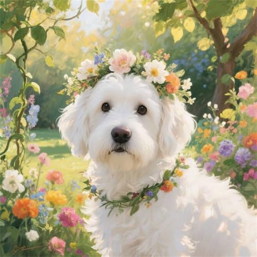 Puzzle 300 Teile für Erwachsene Frühling Kranz Hund,35x35cm Klassisches Puzzles Lernspiel für Erwachsene,Bunte Kunstwerk Puzzle,Wunderschönes Dekoration Puzzles Geschenke Puzzle 300 Teile für Erwachsene Frühling Kranz Hund,35x35cm Klassisches Puzzles Lernspiel für Erwachsene,Bunte Kunstwerk Puzzle,Wunderschönes Dekoration Puzzles Geschenke von Zuooyi