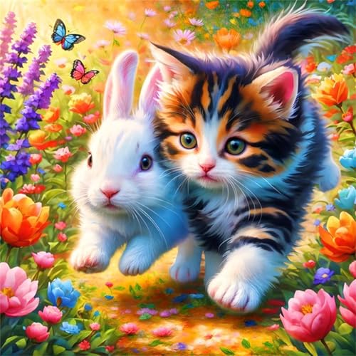 Puzzle 300 Teile für Erwachsene Laufendes Kaninchen Katze,35x35cm Klassisches Puzzles Lernspiel für Erwachsene,Bunte Kunstwerk Puzzle,Wunderschönes Dekoration Puzzles Geschenke Puzzle 300 Teile für Erwachsene Laufendes Kaninchen Katze,35x35cm Klassisches Puzzles Lernspiel für Erwachsene,Bunte Kunstwerk Puzzle,Wunderschönes Dekoration Puzzles Geschenke von Zuooyi