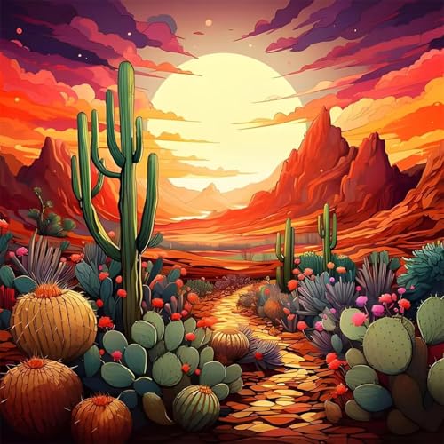 Puzzle 300 Teile für Erwachsene Wüstenkaktus-Sonne,35x35cm Klassisches Puzzles Lernspiel für Erwachsene,Bunte Kunstwerk Puzzle,Wunderschönes Dekoration Puzzles Geschenke Puzzle 300 Teile für Erwachsene Wüstenkaktus-Sonne,35x35cm Klassisches Puzzles Lernspiel für Erwachsene,Bunte Kunstwerk Puzzle,Wunderschönes Dekoration Puzzles Geschenke von Zuooyi