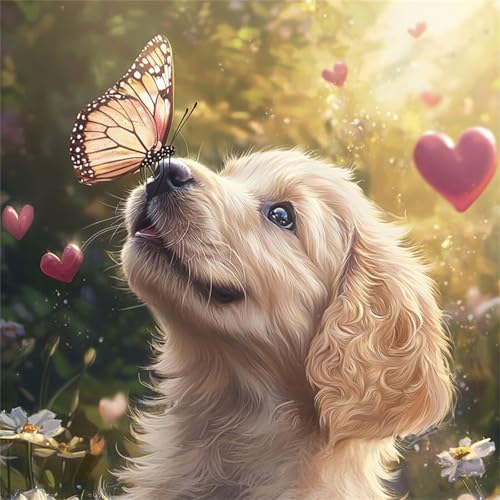 Puzzle 35 Teile Erwachsene 28x28cm Golden Retriever Schmetterling,Jigsaw Puzzle Erwachsene 35 Teile Lernspiel Herausforderung Spielzeug,High Difficulty Impossible Puzzles für Home Dekoration Puzzle 35 Teile Erwachsene 28x28cm Golden Retriever Schmetterling,Jigsaw Puzzle Erwachsene 35 Teile Lernspiel Herausforderung Spielzeug,High Difficulty Impossible Puzzles für Home Dekoration von Zuooyi