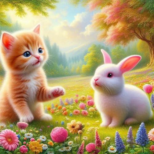 Puzzle 500 Teile Erwachsene 45x45cm Grasland Kaninchen Katze,Jigsaw Puzzle Erwachsene 500 Teile Lernspiel Herausforderung Spielzeug,High Difficulty Impossible Puzzles für Home Dekoration Puzzle 500 Teile Erwachsene 45x45cm Grasland Kaninchen Katze,Jigsaw Puzzle Erwachsene 500 Teile Lernspiel Herausforderung Spielzeug,High Difficulty Impossible Puzzles für Home Dekoration von Zuooyi