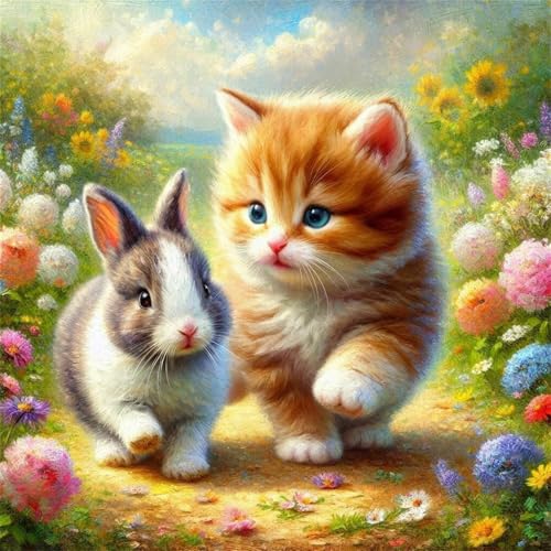 Puzzle 500 Teile Erwachsene 45x45cm Katze Kaninchen Blume,Jigsaw Puzzle Erwachsene 500 Teile Lernspiel Herausforderung Spielzeug,High Difficulty Impossible Puzzles für Home Dekoration Puzzle 500 Teile Erwachsene 45x45cm Katze Kaninchen Blume,Jigsaw Puzzle Erwachsene 500 Teile Lernspiel Herausforderung Spielzeug,High Difficulty Impossible Puzzles für Home Dekoration von Zuooyi