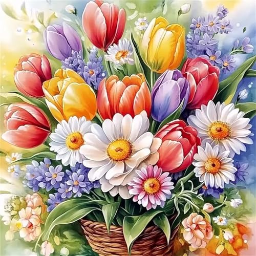 Puzzle 500 Teile Erwachsene 45x45cm Tulip Daisy Korb,Jigsaw Puzzle Erwachsene 500 Teile Lernspiel Herausforderung Spielzeug,High Difficulty Impossible Puzzles für Home Dekoration Puzzle 500 Teile Erwachsene 45x45cm Tulip Daisy Korb,Jigsaw Puzzle Erwachsene 500 Teile Lernspiel Herausforderung Spielzeug,High Difficulty Impossible Puzzles für Home Dekoration von Zuooyi