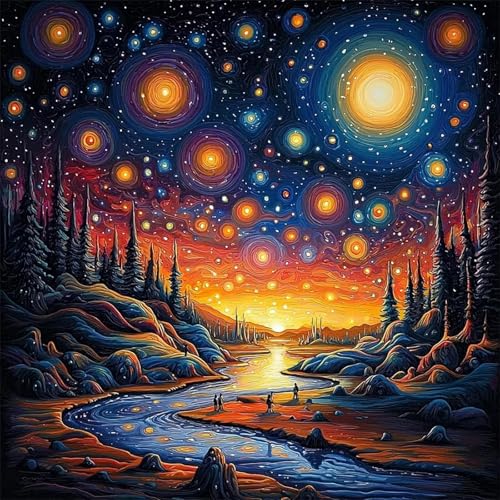 Puzzle 90 Teile für Erwachsene Sternenhimmel Fluss,30x30cm Klassisches Puzzles Lernspiel für Erwachsene,Bunte Kunstwerk Puzzle,Wunderschönes Dekoration Puzzles Geschenke Puzzle 90 Teile für Erwachsene Sternenhimmel Fluss,30x30cm Klassisches Puzzles Lernspiel für Erwachsene,Bunte Kunstwerk Puzzle,Wunderschönes Dekoration Puzzles Geschenke von Zuooyi
