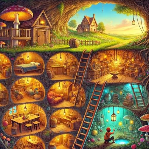 Puzzle 90 Teile für Erwachsene Unterirdische Wohnung,30x30cm Klassisches Puzzles Lernspiel für Erwachsene,Bunte Kunstwerk Puzzle,Wunderschönes Dekoration Puzzles Geschenke Puzzle 90 Teile für Erwachsene Unterirdische Wohnung,30x30cm Klassisches Puzzles Lernspiel für Erwachsene,Bunte Kunstwerk Puzzle,Wunderschönes Dekoration Puzzles Geschenke von Zuooyi