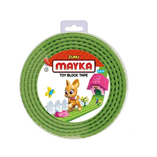 Mayka Tape Zuru Spielbaustein-Klebeband selbstklebend – 2 Pins – Hellgrün – 2 Meter von Zuru