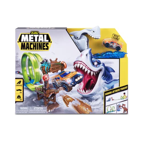 Metal Machines Spielset Haiangriff Rennbahn + Auto von Zuru