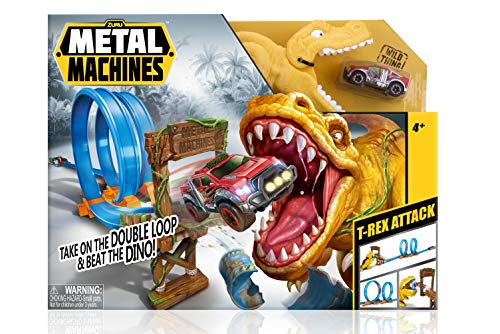 ZURU - Metal Machines – T-Rex – Doppelstrecke mit Mini-Rennwagen – Spiel Auto Kinder – 6702 von Zuru