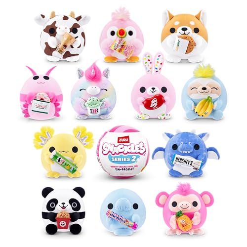 Snackles Serie 2 5-Zoll-Snackle von ZURU Cuddly Squishy Komfort 5-Zoll-Plüsch mit lizenzierten Snack Marke Accessoire zufällige Auswahl von Zuru