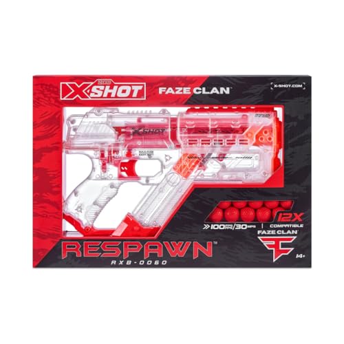 X-Shot-Chaos-Respawn Faze - Transparenter Kugel-Blaster mit 12 Kugeln von Zuru