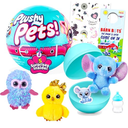 ZURU 5 Surprise Plushy Pets Mystery Set Surprise Series 1 Mini Stuffed Animal Mystery Bundle with Bonus Stickers and More | Mystery Plushies for Kids von Zuru