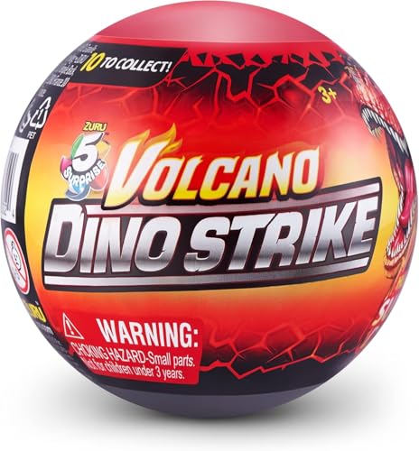 ZURU - 5 Überraschungen – Dino Strike Volcano – Dinosaurier-Figuren zum Zusammenbauen – zum Sammeln – 77200GQ2 von Zuru