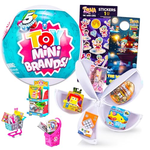 ZURU 5 Überraschungsspielzeug Mini Brands Serie 1 Mystery Set – Überraschungs-Mini-Spielzeuge, Mystery-Bundle mit Aufklebern und mehr | Miniaturspielzeug zum Sammeln von Zuru