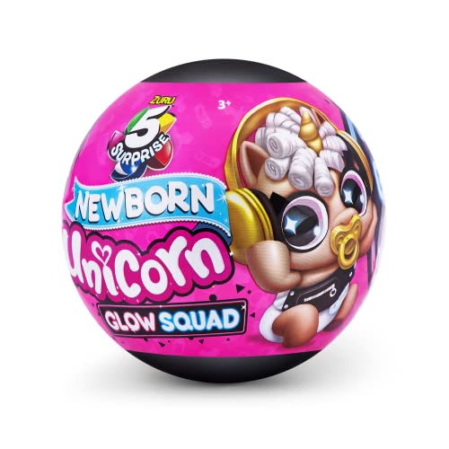 ZURU 77264 Überraschungskapsel mit Einhorn-Motiv "Glow Squad", Mystery-Sammelobjekt, 5 Stück von Zuru