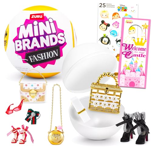 ZURU Mini Brands Fashion Mystery Set - 5-teiliges Überraschungsminiatur-Mode-Spielzeug-Set mit Mini-Zubehör, Aufklebern, mehr | Mini-Marken Fashion Series 3 von Zuru