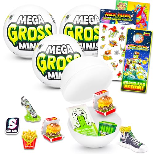 Zuru 5 Surprise Mini Brands Mega Gross Minis Mystery Set - 3 Pack Surprise Mini Gross Toys Mystery Bundle with Stickers, More | Collectible Mini Toys von Zuru