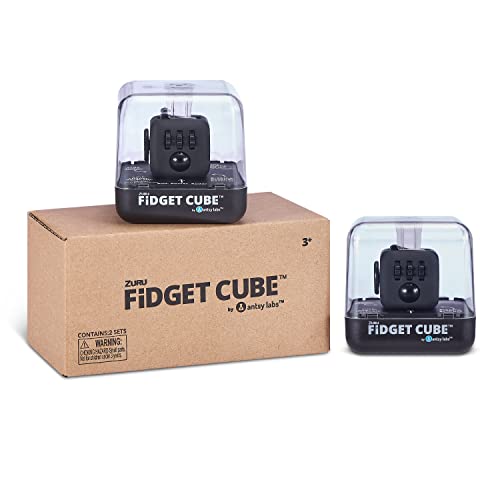 Zuru Fidget Cube von Antsy Labs, Antistresswürfel Schwarz (2er pack) von Fidget Cube