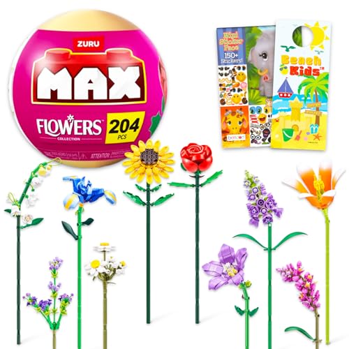 Zuru Max Flowers-Set für Kinder – Paket mit Zuru Max Blumensteinen, Blindkugel plus Aufklebern und Türhänger | Zuru Max Flower Collection Brick Bausatz Zuru Max Flowers-Set für Kinder – Paket mit Zuru Max Blumensteinen, Blindkugel plus Aufklebern und Türhänger | Zuru Max Flower Collection Brick Bausatz von Zuru