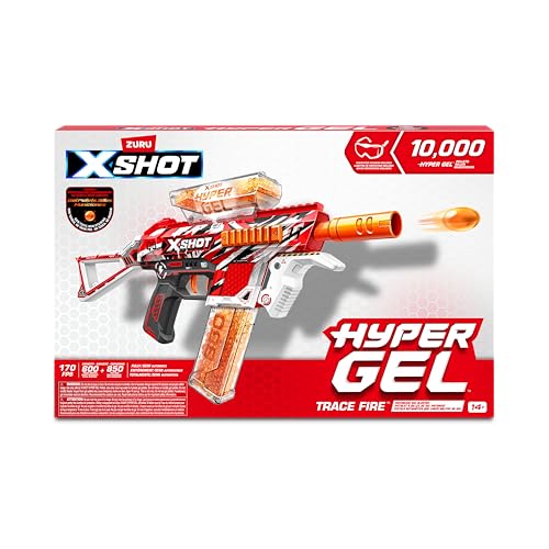 Zuru XSHOT Hyper Gel Trace Fire Spielzeugpistole, 170 fps für Kinder ab 8 Jahren, Unisex von Zuru