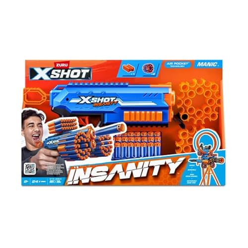 Zuru XSHOT Insanity Ragefire Spielzeugpistole, 24 Dartpfeile von Zuru