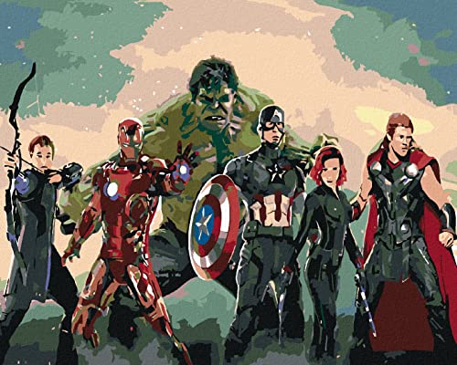 Zuty 1418242, Malen nach Zahlen-Avengers Assemble 80x100 cm ohne Keilrahmen von Zuty