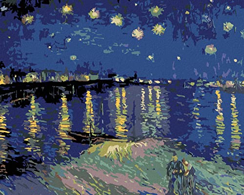 Zuty 1536231, Malen nach Zahlen-DIE STERNENNACHT ÜBER DEM RHEIN (Van Gogh) 40x50 cm mit Keilrahmen (bereits gespannt) von Zuty