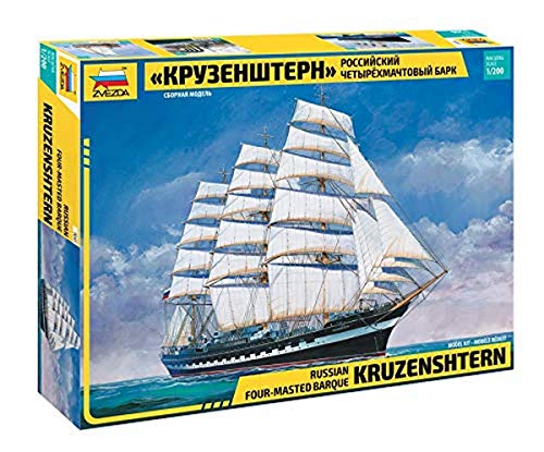 ZVEZDA 500789045 - 1:200 "Krusenstern" Sailing Ship, Modellbau, Bausatz, Standmodellbau, Hobby, Basteln, Plastikbausatz, Unlackiert von Zvezda