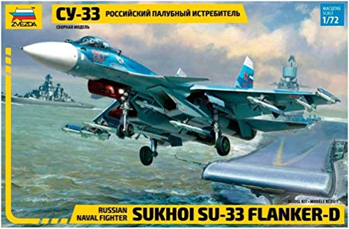 Zvezda 500787297-1:72 Sukkoi SU-33 Russian Naval Fighter - Plastikbausatz - Modellbausatz - Zusammenbauen - Bausatz - für Einsteiger - detailliert von Zvezda