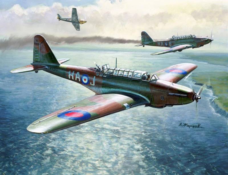 Britischer Bomber Fairey Battle von Zvezda