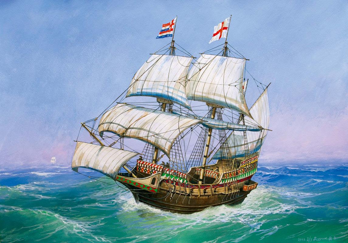 Englische Galeone Golden Hind von Zvezda