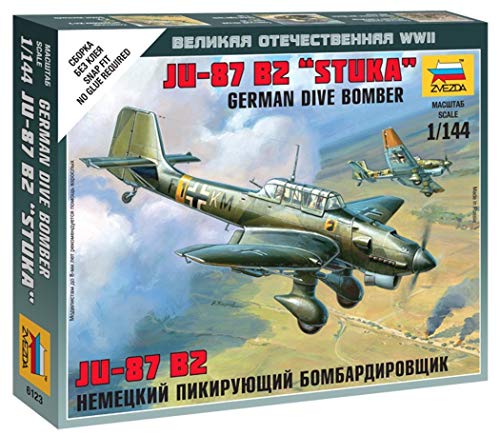 Zvezda 6123 Militär 1:144 WWII Warg. AddOn Dt.JU-87 Stuka WA-Modellbausatz,Plastikbausatz, Bausatz zum Zusammenbauen, detaillierte Nachbildung, unlackiert, one Size von Zvezda