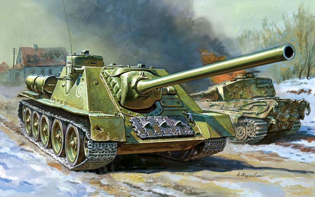 Soviet Self Propelled Gun SU-100 von Zvezda