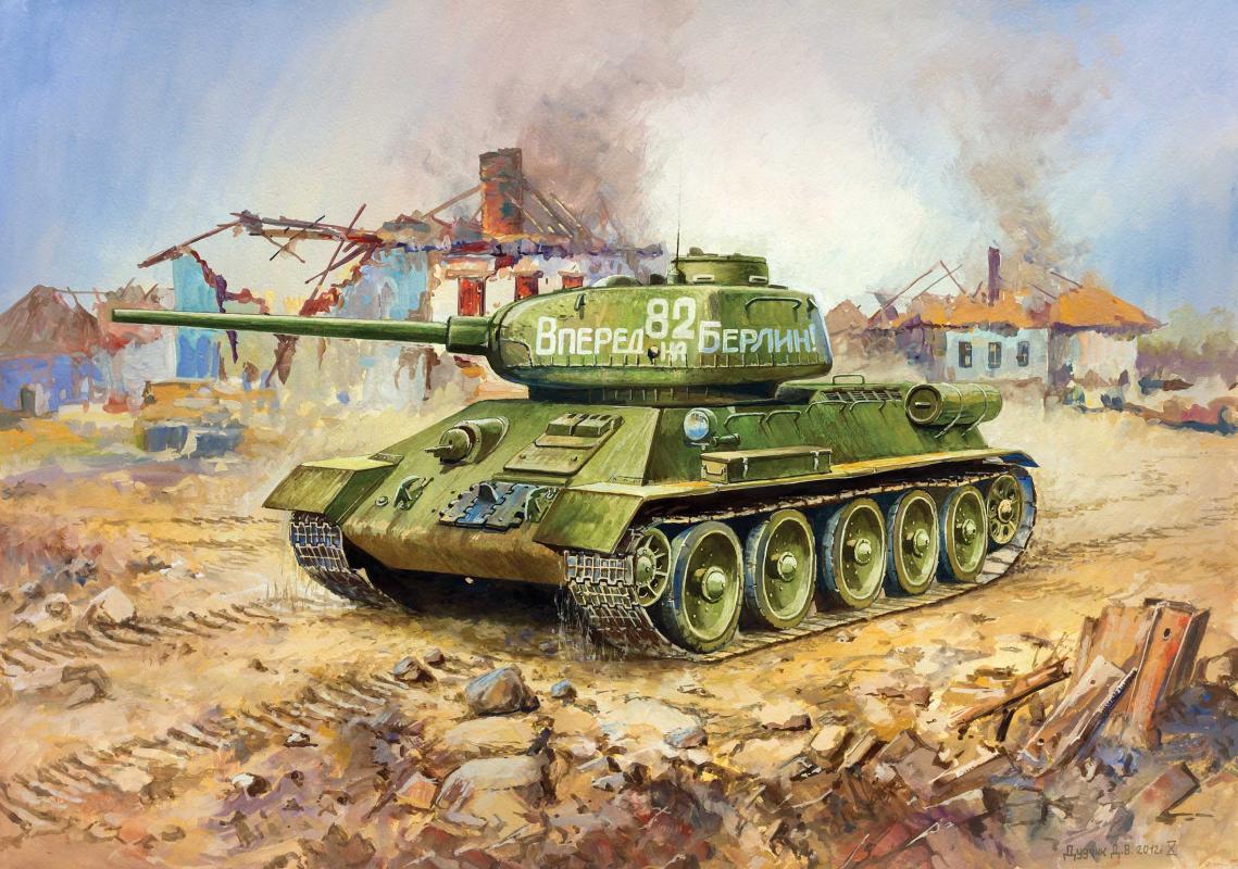 T-34/85 Soviet Medium Tank WWII von Zvezda