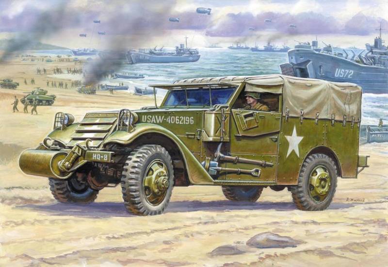 WWII US M3 Spähwagen gep. m. Plane von Zvezda