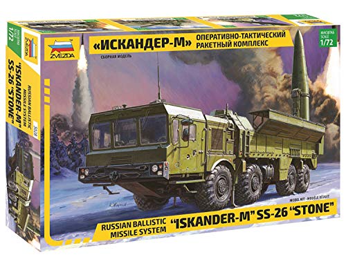 ZVEZDA 500785028 - 1:72 9K720 Iskander (SS-26 Stone), Modellbau, Bausatz, Standmodellbau, Hobby, Basteln, Plastikbausatz, Unlackiert von Zvezda