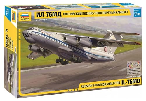 ZVEZDA 500787011 - 1:144 Ilyushin IL-76 MD Heavy Transporte, Modellbau, Bausatz, Standmodellbau, Hobby, Basteln, Plastikbausatz, Unlackiert von Zvezda