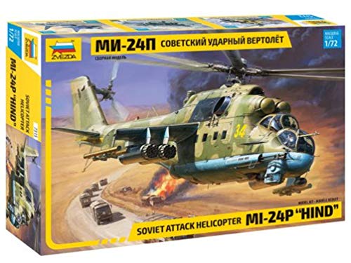 ZVEZDA 500787315 - 1:72 MIL - Mi 24P Helicopter, Modellbau, Bausatz, Standmodellbau, Hobby, Basteln, Plastikbausatz, Unlackiert von Zvezda