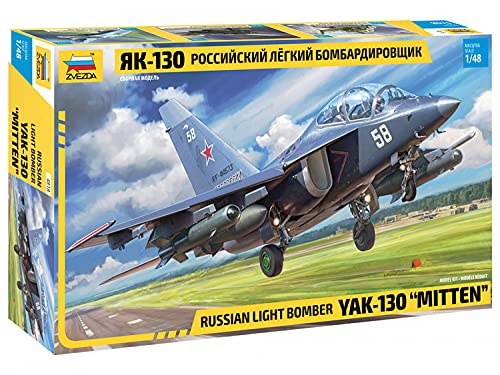 Zvezda 4818 1:48 YAK-130 “Mitten” - Modellbausatz,Plastikbausatz, Bausatz zum Zusammenbauen, detaillierte Nachbildung von Zvezda