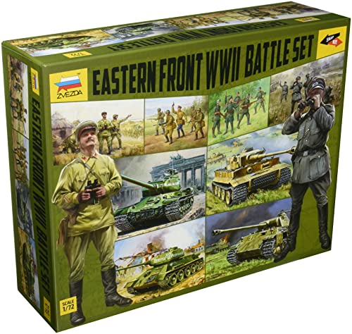 Zvezda 1:72 WWII Battle Set Ostfront, Modellbausatz,Plastikbausatz, Bausatz zum Zusammenbauen, detaillierte Nachbildung von Zvezda