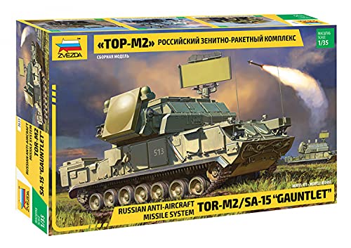 Zvezda Fahrzeug 3633 1:35 Tor 2M/SA-15 Gauntlet Russ.Anti air-Modellbausatz,Plastikbausatz, Bausatz zum Zusammenbauen, detaillierte Nachbildung, unlackiert von Zvezda