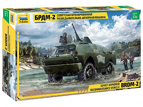 Zvezda Fahrzeug 3638 1:35 BRDM-2 Sov. arm. Reconnaissance veh-Modellbausatz,Plastikbausatz, Bausatz zum Zusammenbauen, detaillierte Nachbildung, unlackiert von Zvezda