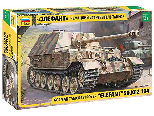 Zvezda 500783659-1:35 Elefant Sd.Kfz. 184 - Plastikbausatz - Modellbausatz - Zusammenbauen - Bausatz - für Einsteiger - detailliert von Zvezda