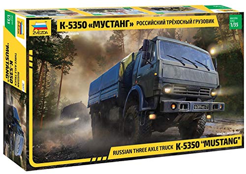 Zvezda 500783697-1:35 Kamaz 5350 Mustang - Plastikbausatz - Modellbausatz - Zusammenbauen - Bausatz - für Einsteiger - detailliert von Zvezda