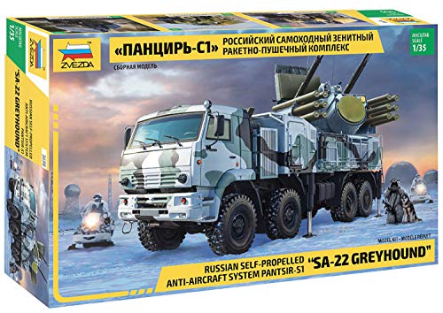 Zvezda 530003698 Fahrzeug 1:35 Pantsir S1 Anti Aircraft System, Modellbausatz,Plastikbausatz, Bausatz zum Zusammenbauen, detaillierte Nachbildung, Mehrfarbig von Zvezda